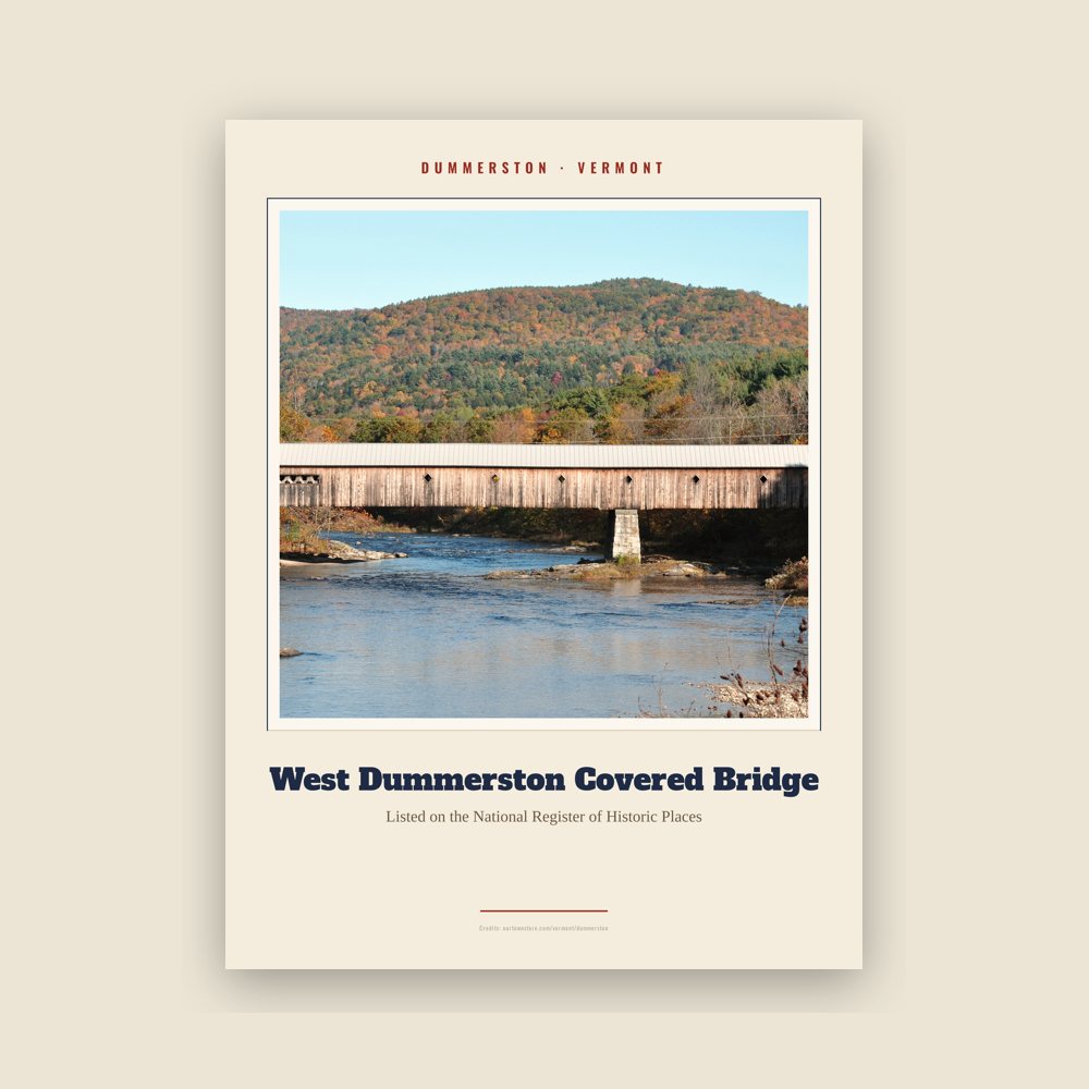 Dummerston West Dummerston Covered Bridge Landmark Print