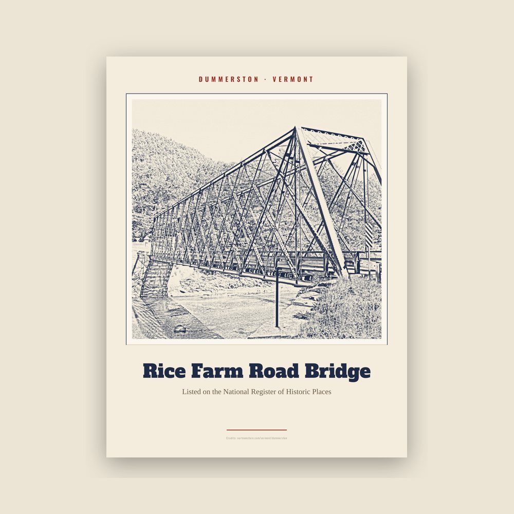 Dummerston Rice Farm Road Bridge Landmark Print