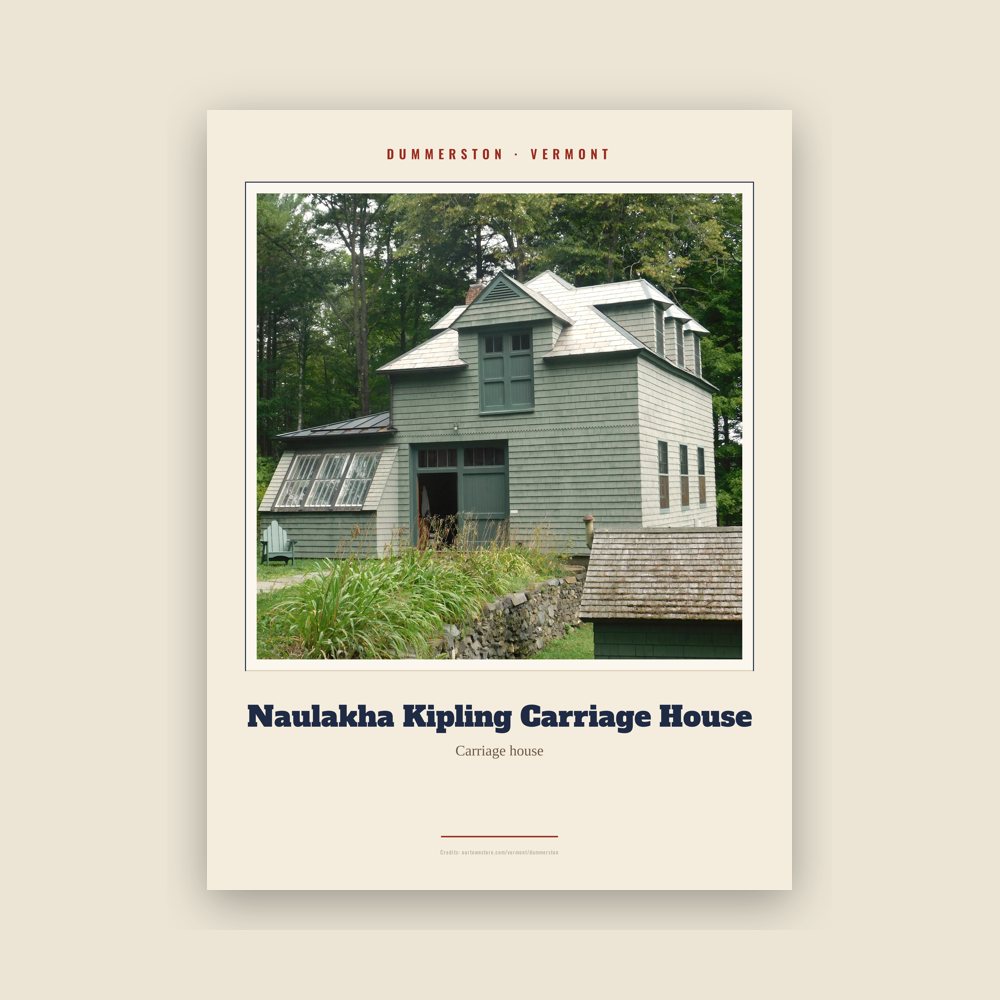 Dummerston Naulakha Kipling Carriage House Landmark Print