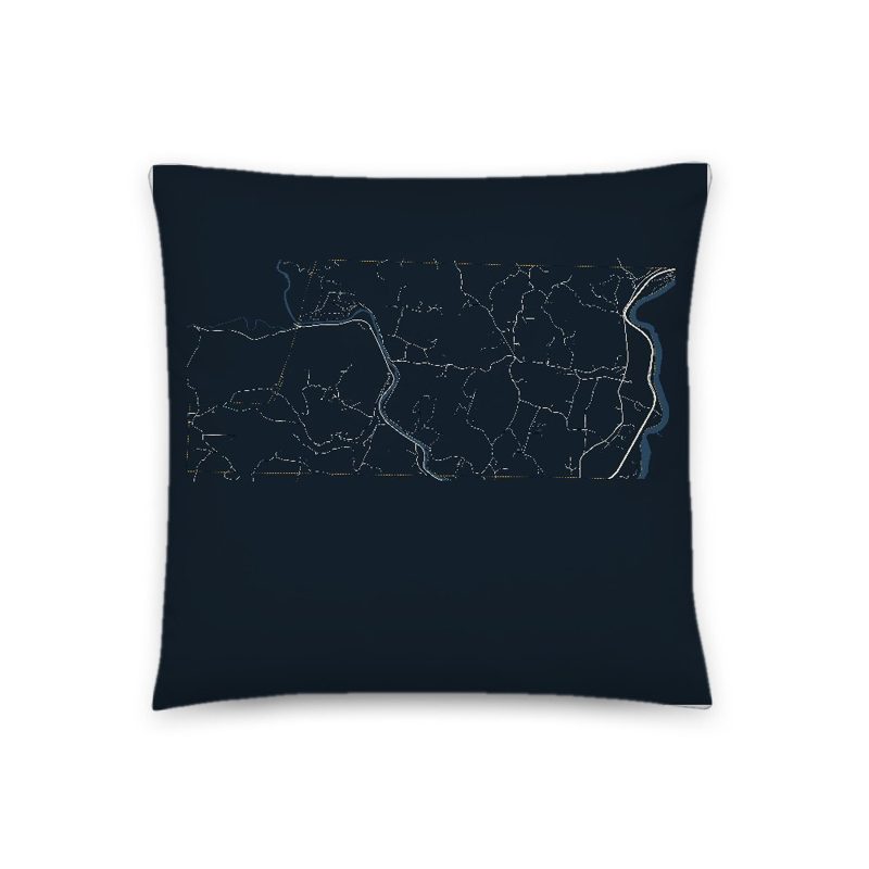 Dummerston Map Throw Pillow