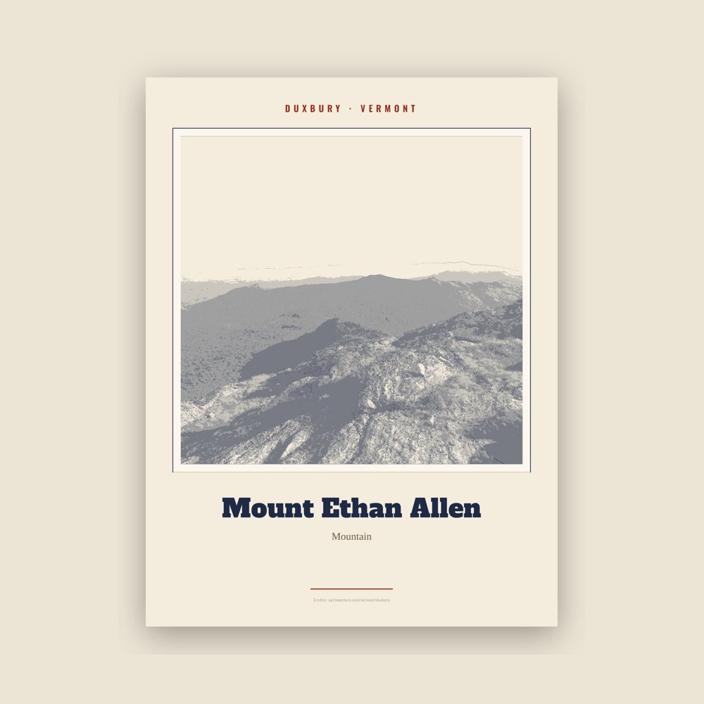 Duxbury Mount Ethan Allen Landmark Print