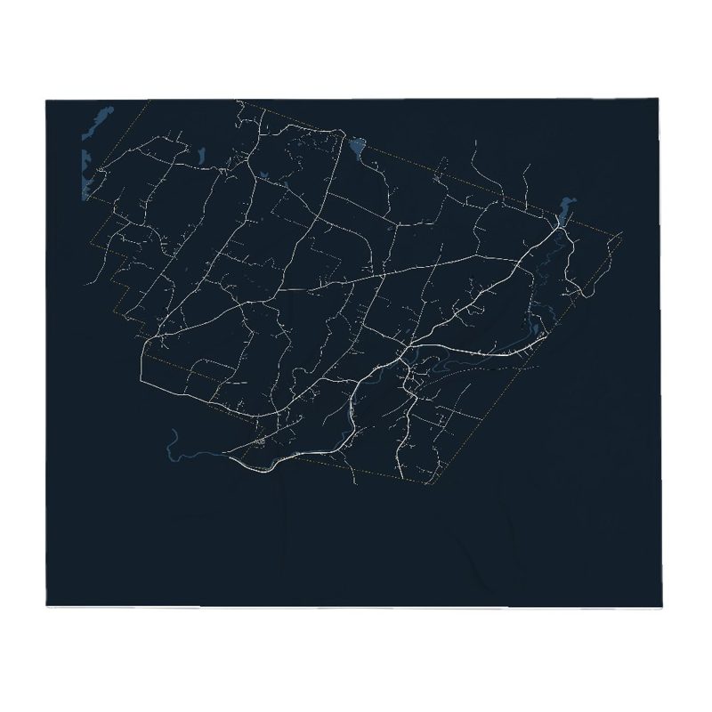 East Montpelier Street Map Throw Blanket
