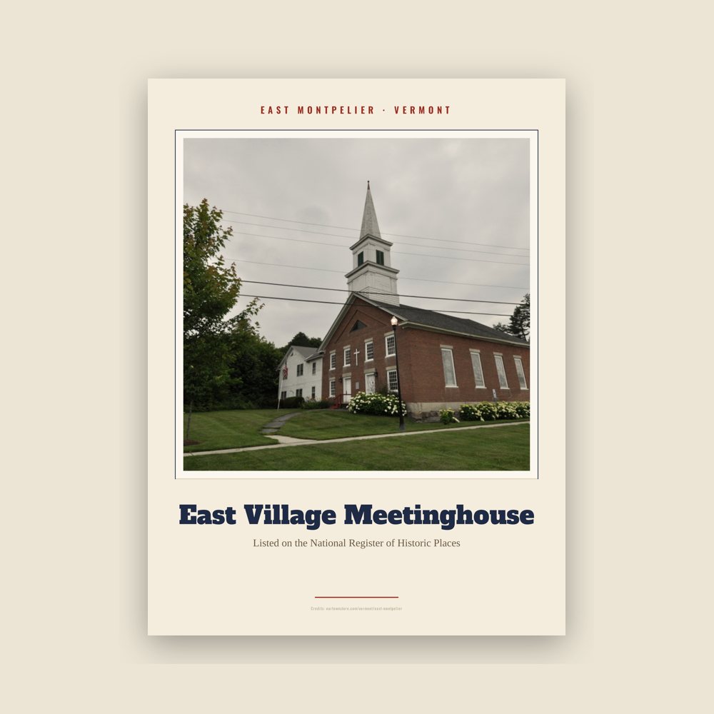 East Montpelier East Village Meetinghouse Landmark Print