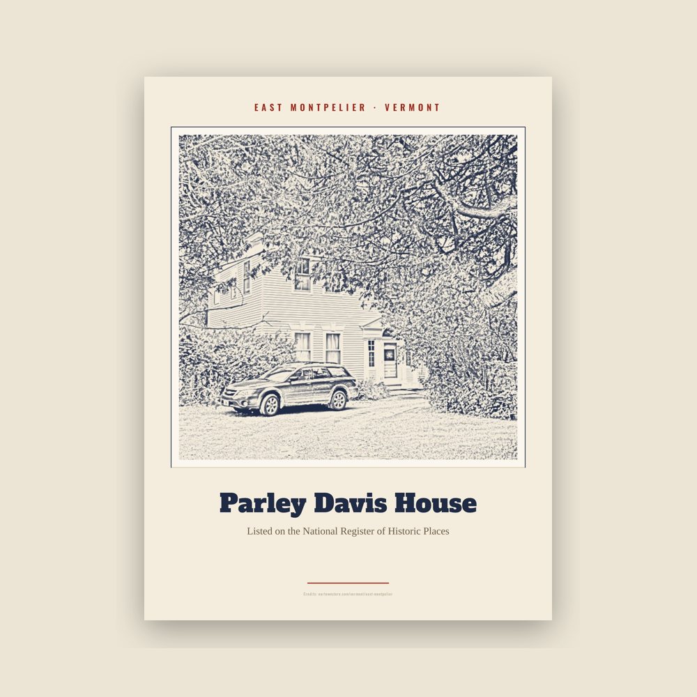 East Montpelier Parley Davis House Landmark Print