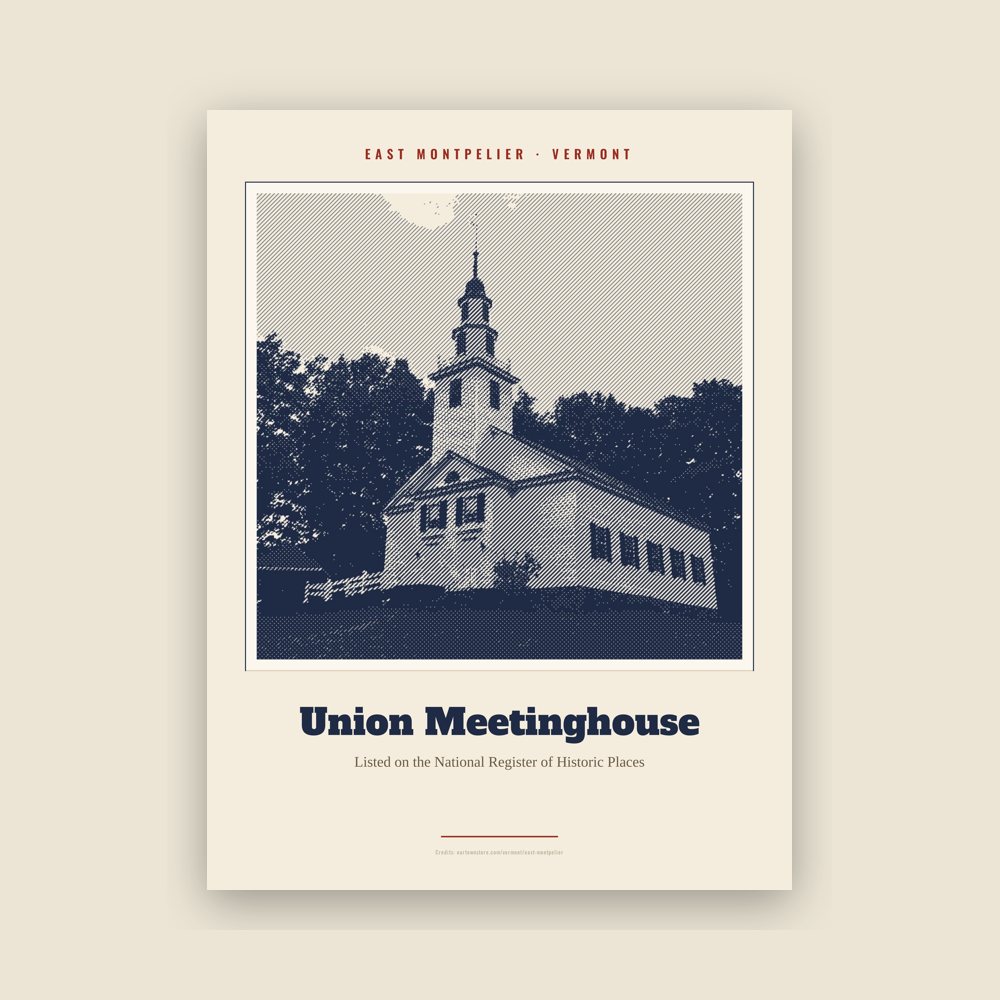 East Montpelier Union Meetinghouse Landmark Print