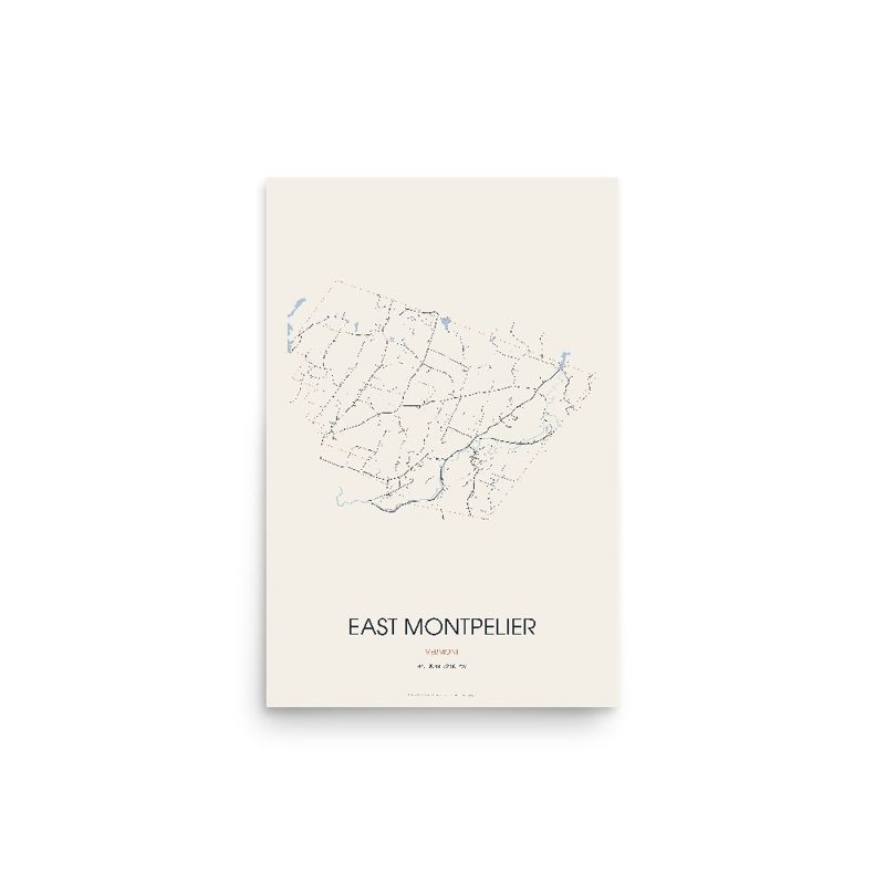 East Montpelier Street Map Poster · Linen
