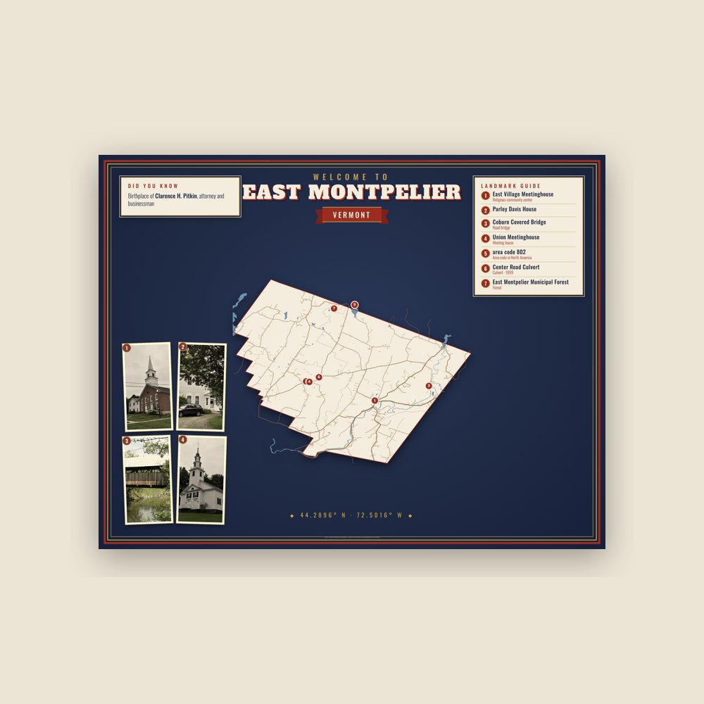 East Montpelier Map Placemat