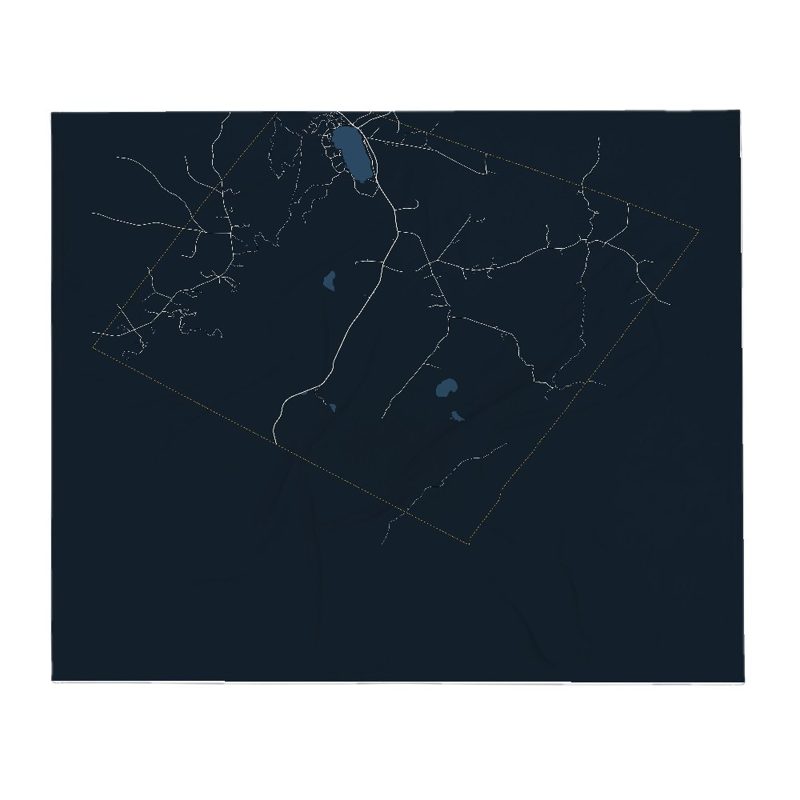 Elmore Street Map Throw Blanket