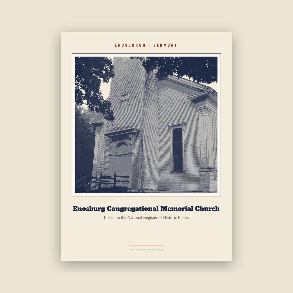 Enosburgh Enosburg Congregational Memorial Church Landmark Print