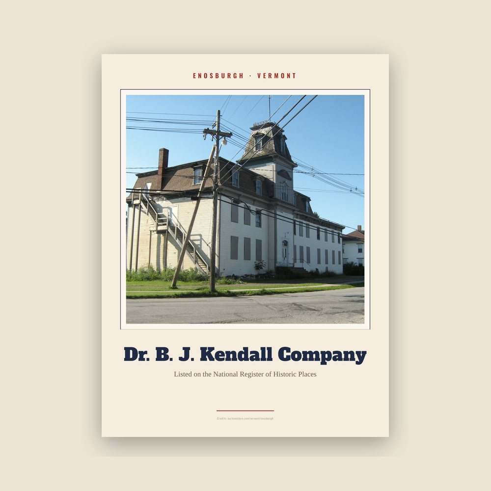 Enosburgh Dr. B. J. Kendall Company Landmark Print