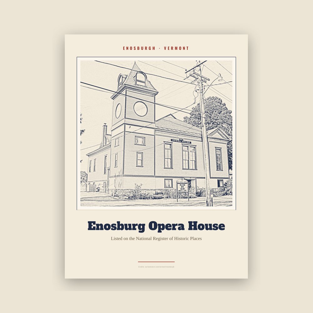 Enosburgh Enosburg Opera House Landmark Print