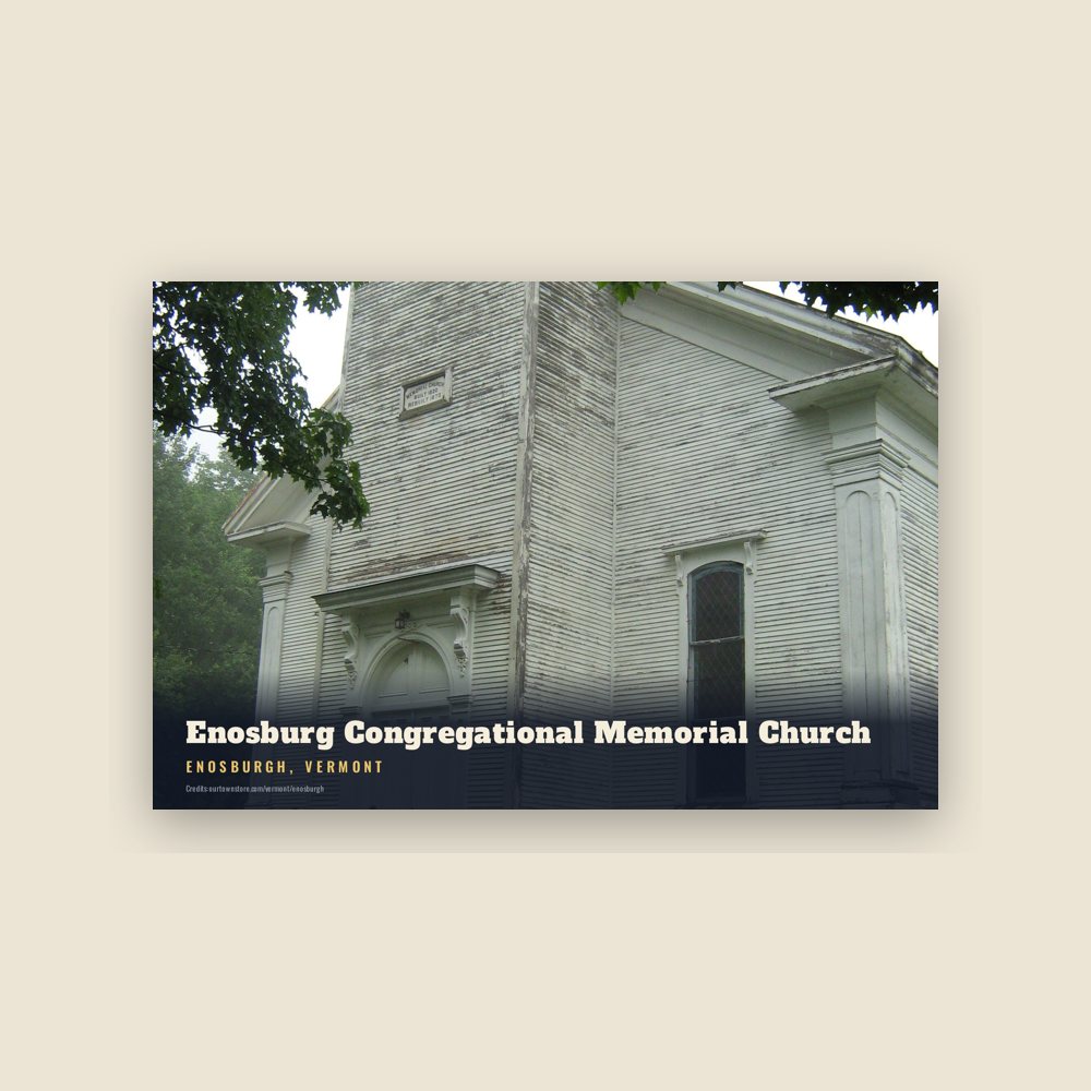 Enosburgh Enosburg Congregational Memorial Church Postcard