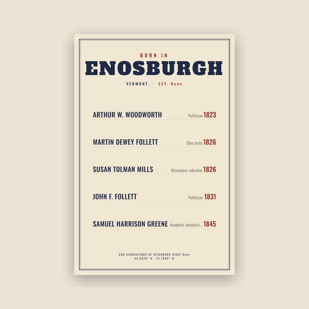 Enosburgh “Born In” Poster