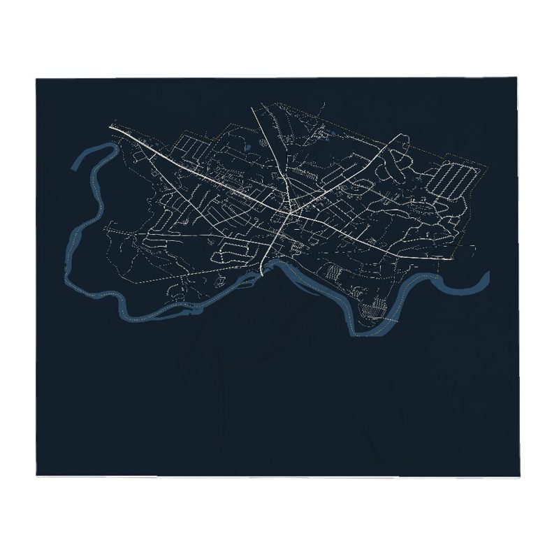 Essex Junction Street Map Throw Blanket