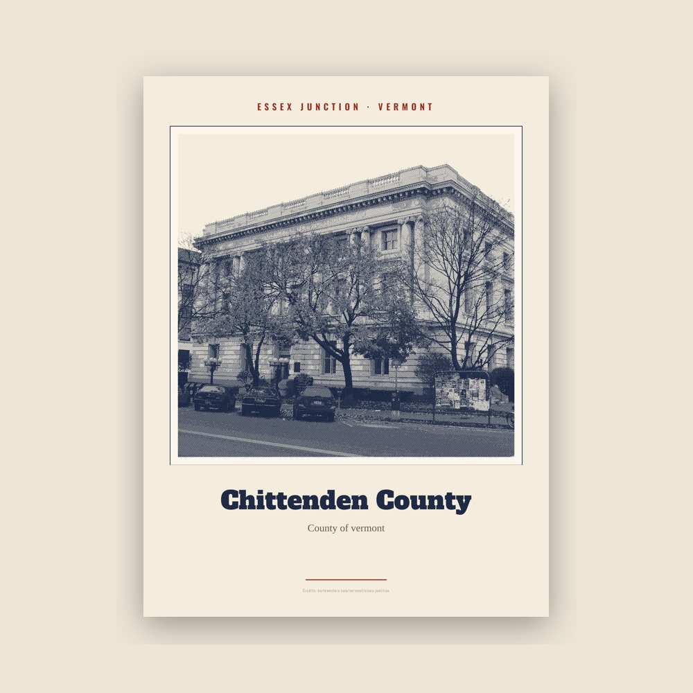 Essex Junction Chittenden County Landmark Print