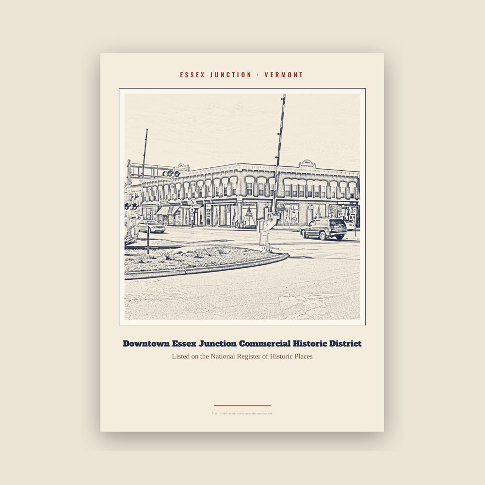 Essex Junction Downtown Essex Junction Commercial Historic District Landmark Print