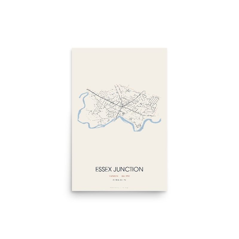 Essex Junction Street Map Poster · Linen