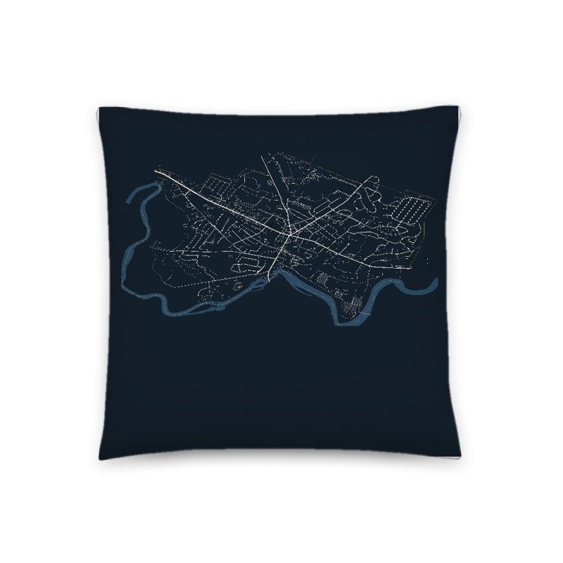 Essex Junction Map Throw Pillow