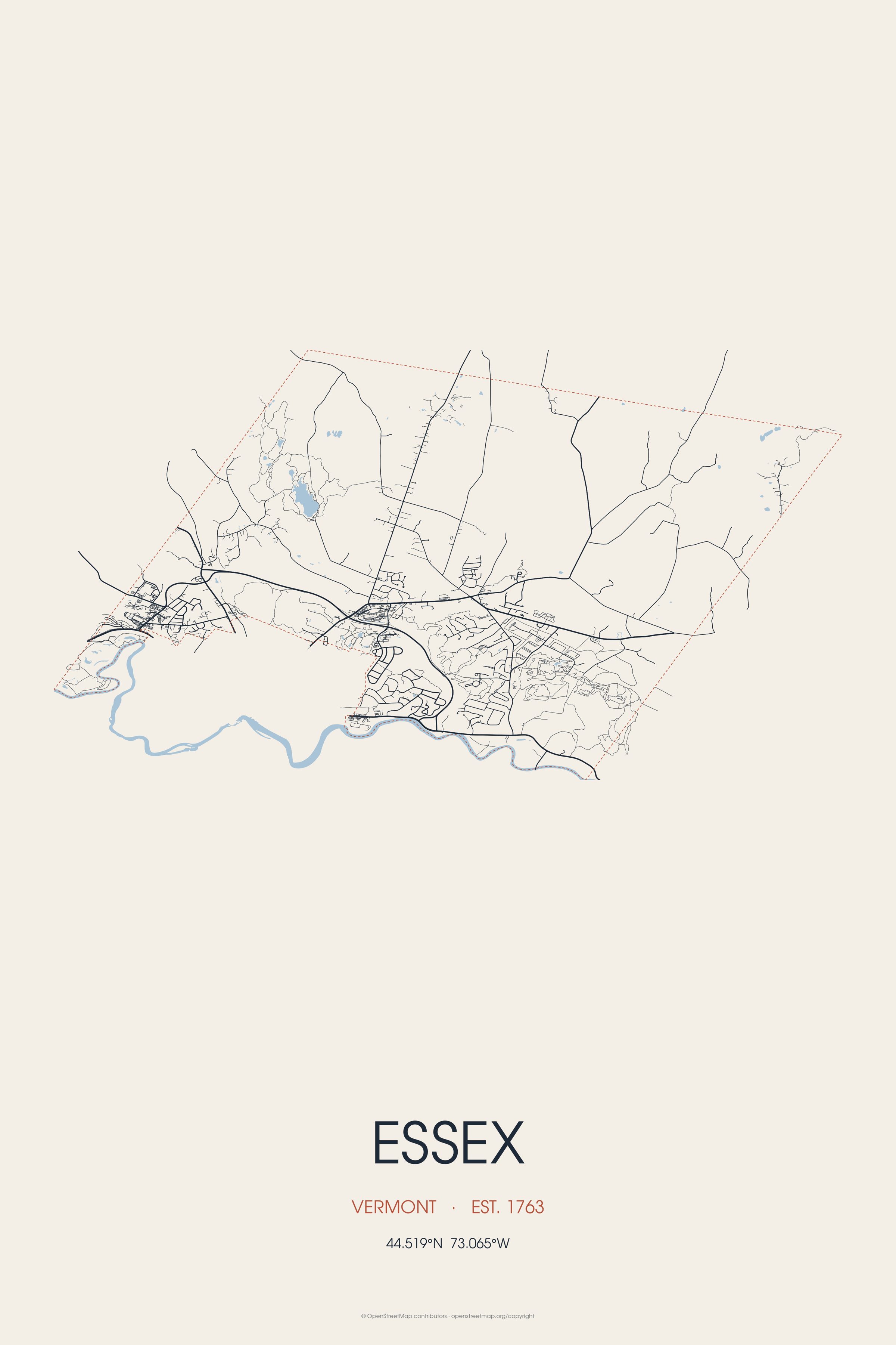 Street map of Essex, Vermont