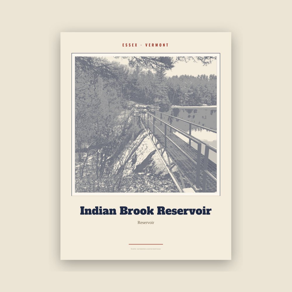 Essex Indian Brook Reservoir Landmark Print