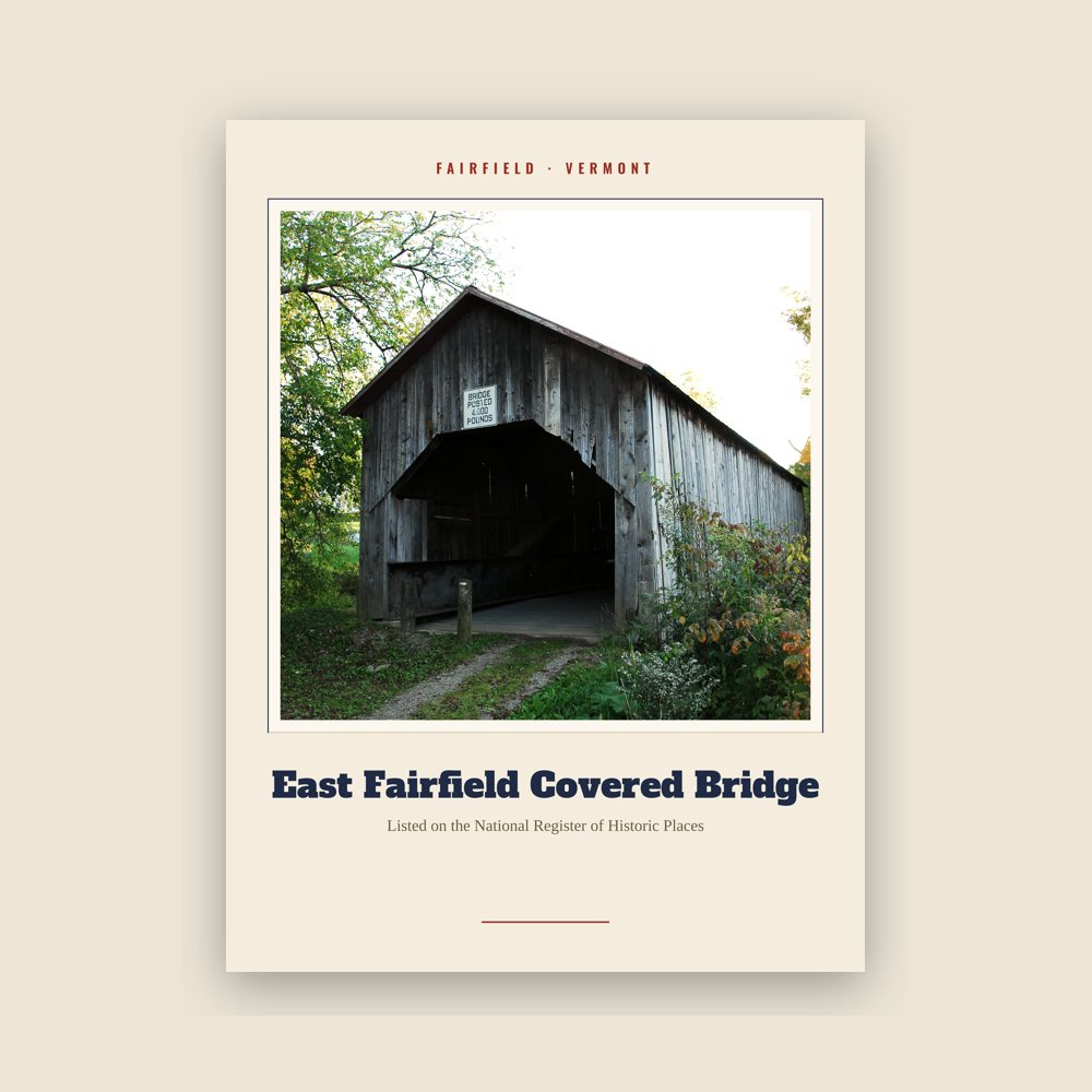 Fairfield East Fairfield Covered Bridge Landmark Print