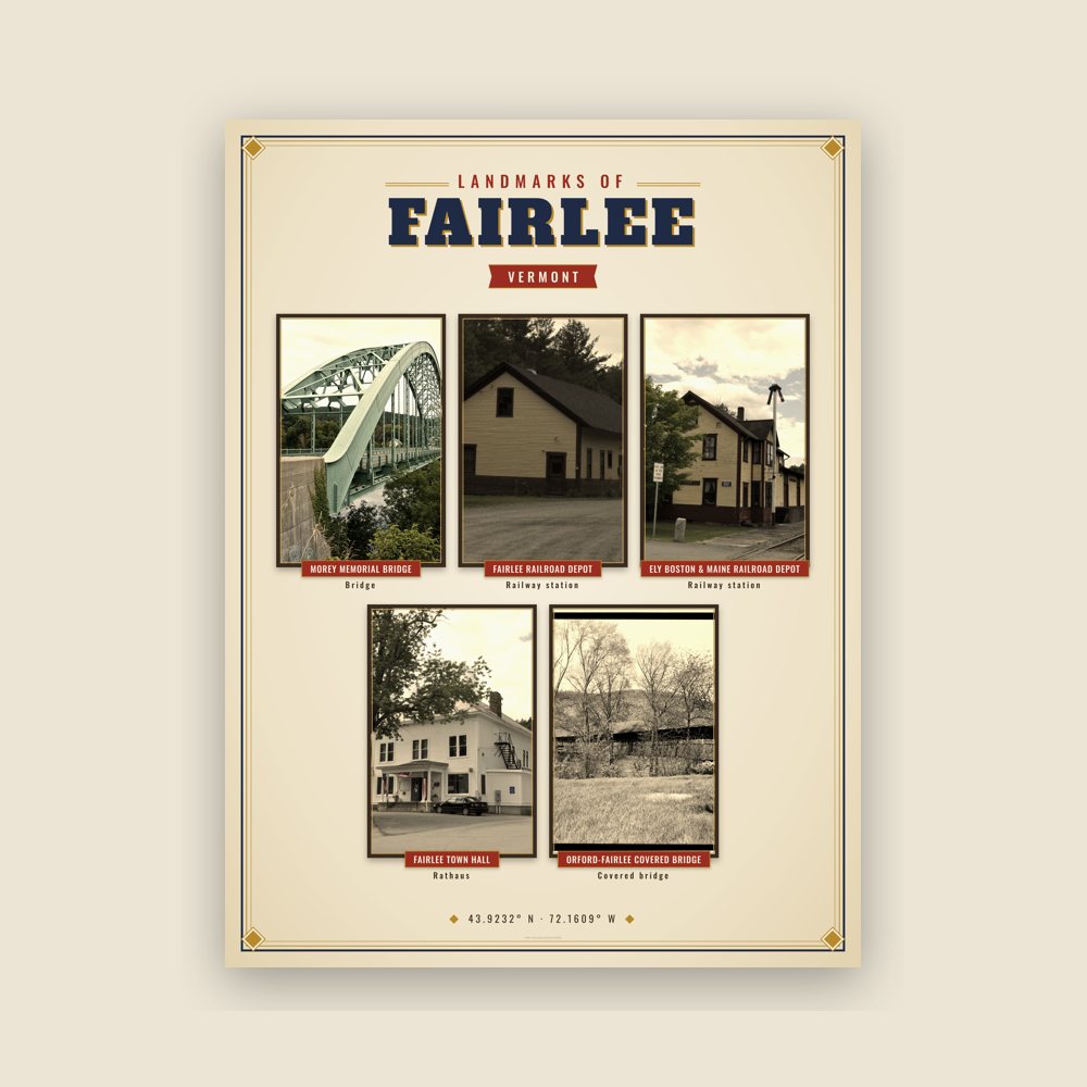 Fairlee Landmarks Photo Poster