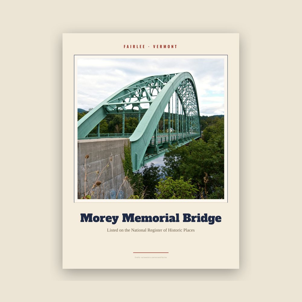 Fairlee Morey Memorial Bridge Landmark Print