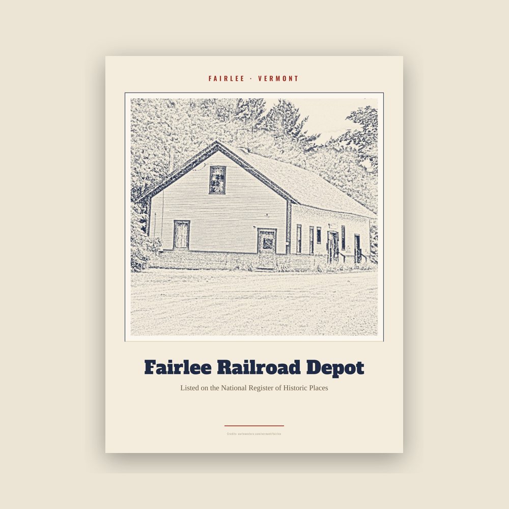 Fairlee Fairlee Railroad Depot Landmark Print