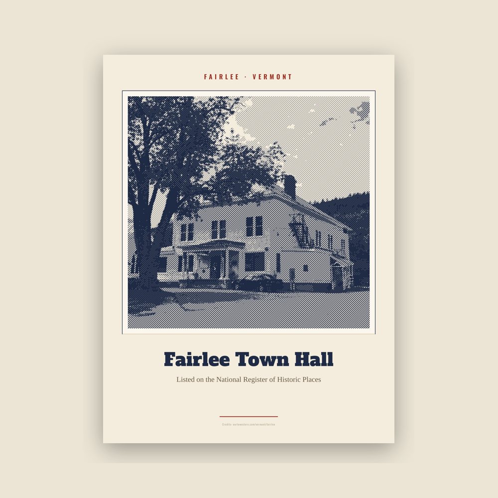 Fairlee Fairlee Town Hall Landmark Print
