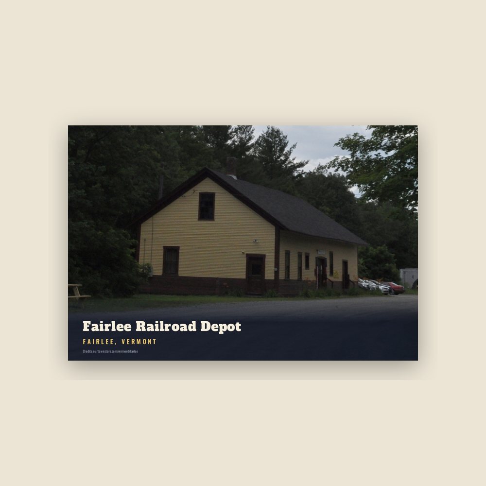 Fairlee Fairlee Railroad Depot Postcard