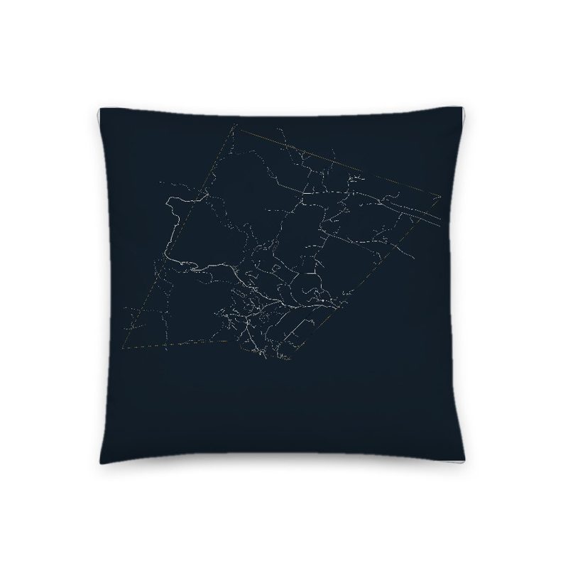 Fayston Map Throw Pillow