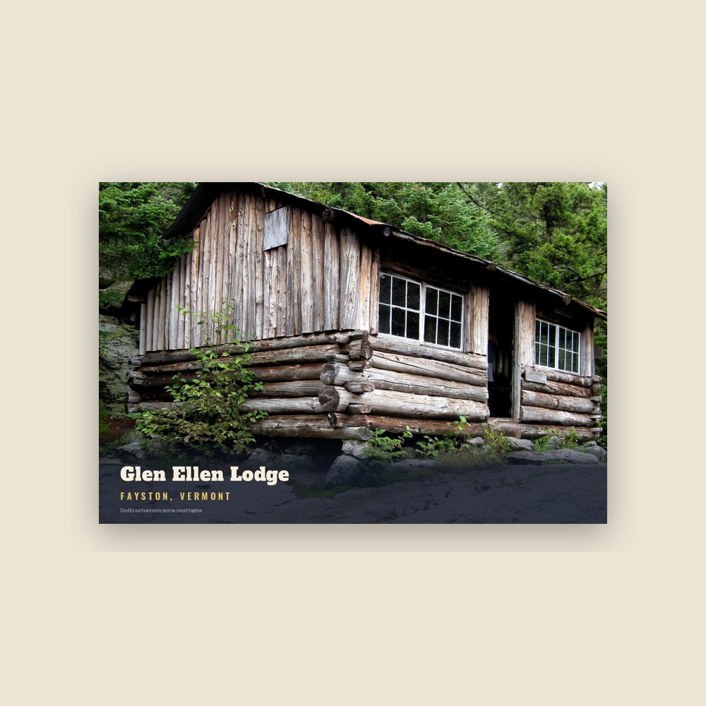 Fayston Glen Ellen Lodge Postcard