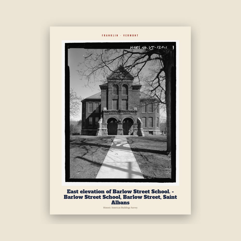 Franklin East elevation of Barlow Street School. - Barlow Street School, Barlow Street, Saint Albans Archive Print