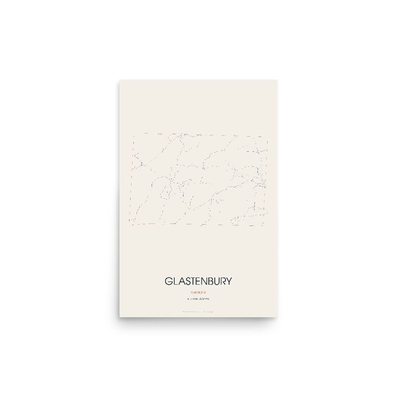 Glastenbury Street Map Poster · Linen