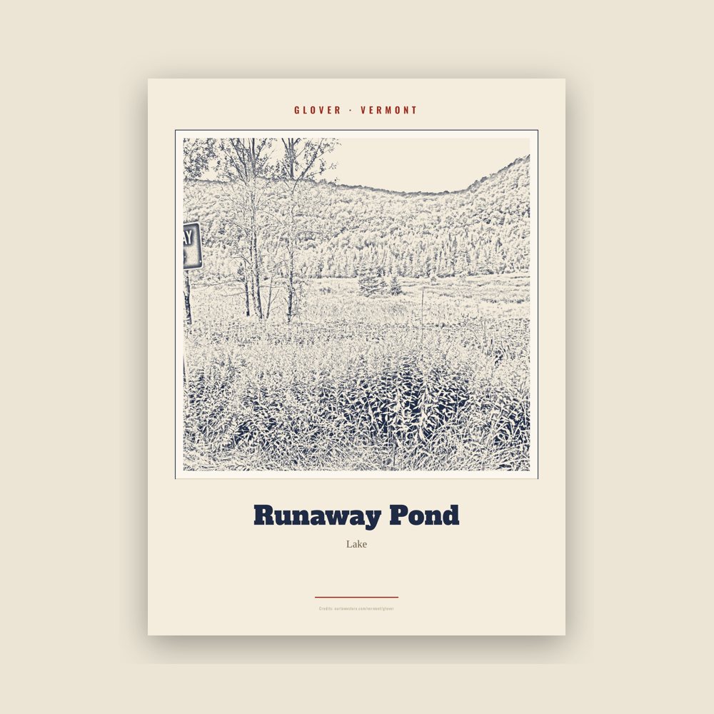 Glover Runaway Pond Landmark Print