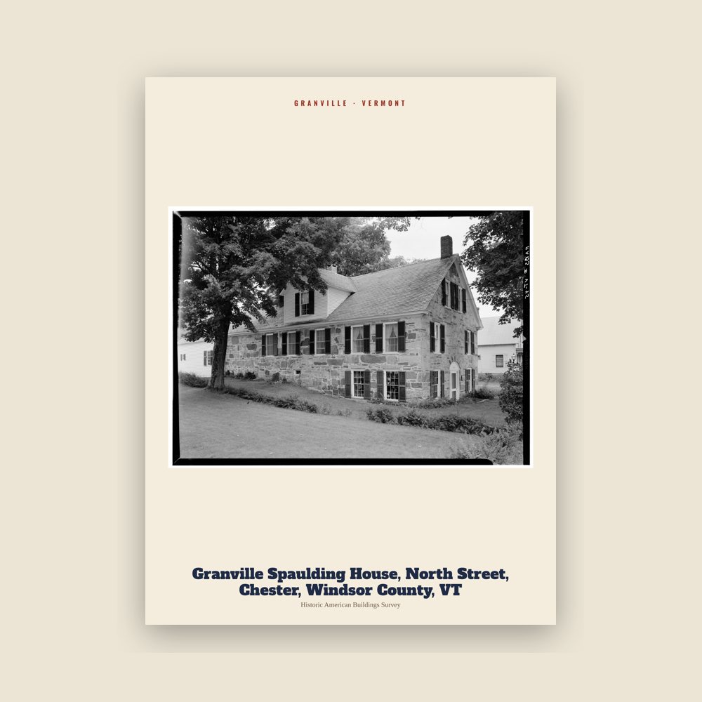 Granville Granville Spaulding House, North Street, Chester, Windsor County, VT Archive Print
