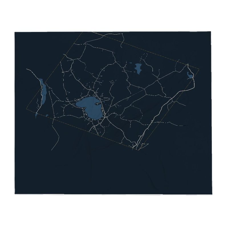 Greensboro Street Map Throw Blanket
