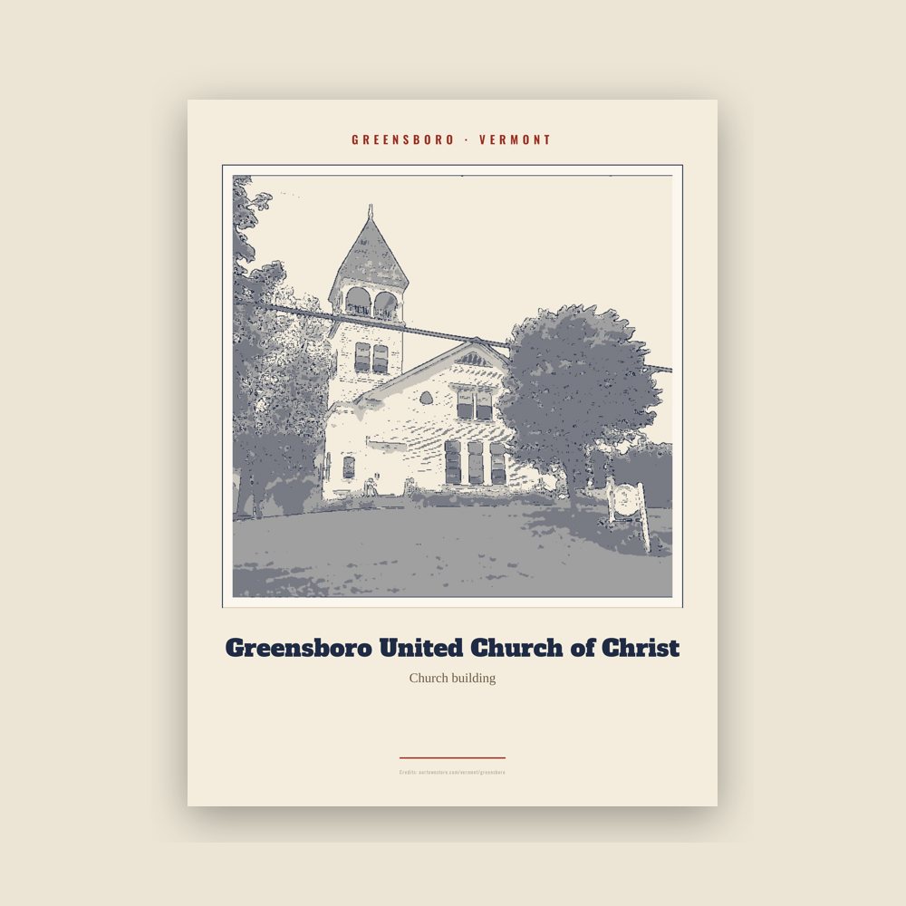 Greensboro Greensboro United Church of Christ Landmark Print