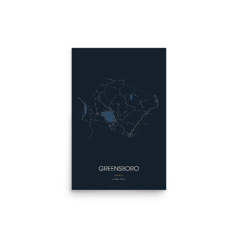 Greensboro Street Map Poster · Midnight