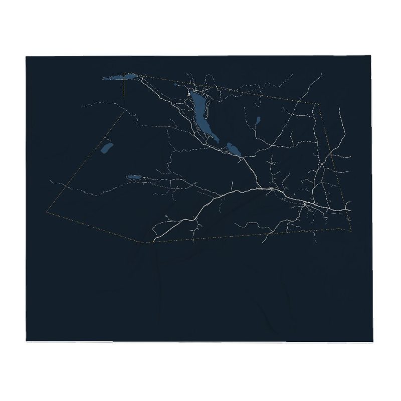 Groton Street Map Throw Blanket