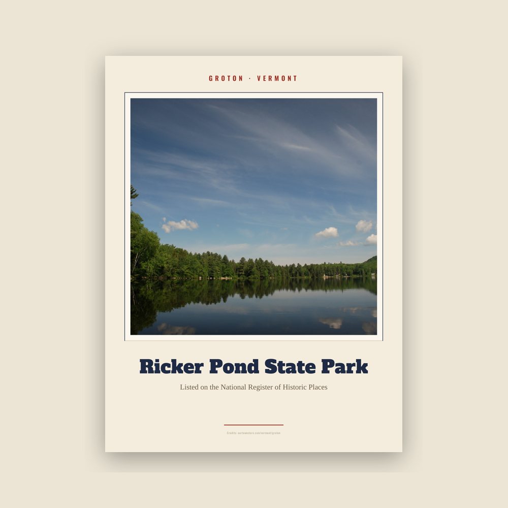 Groton Ricker Pond State Park Landmark Print