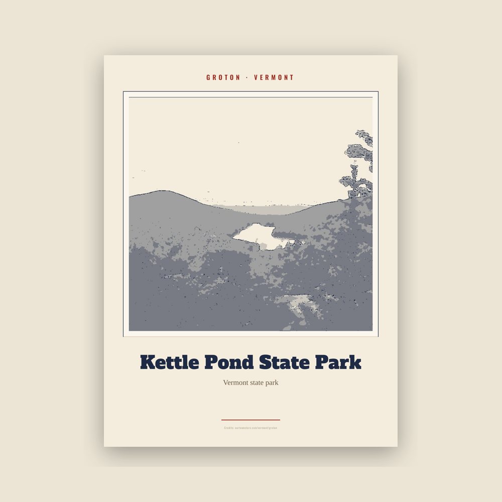 Groton Kettle Pond State Park Landmark Print