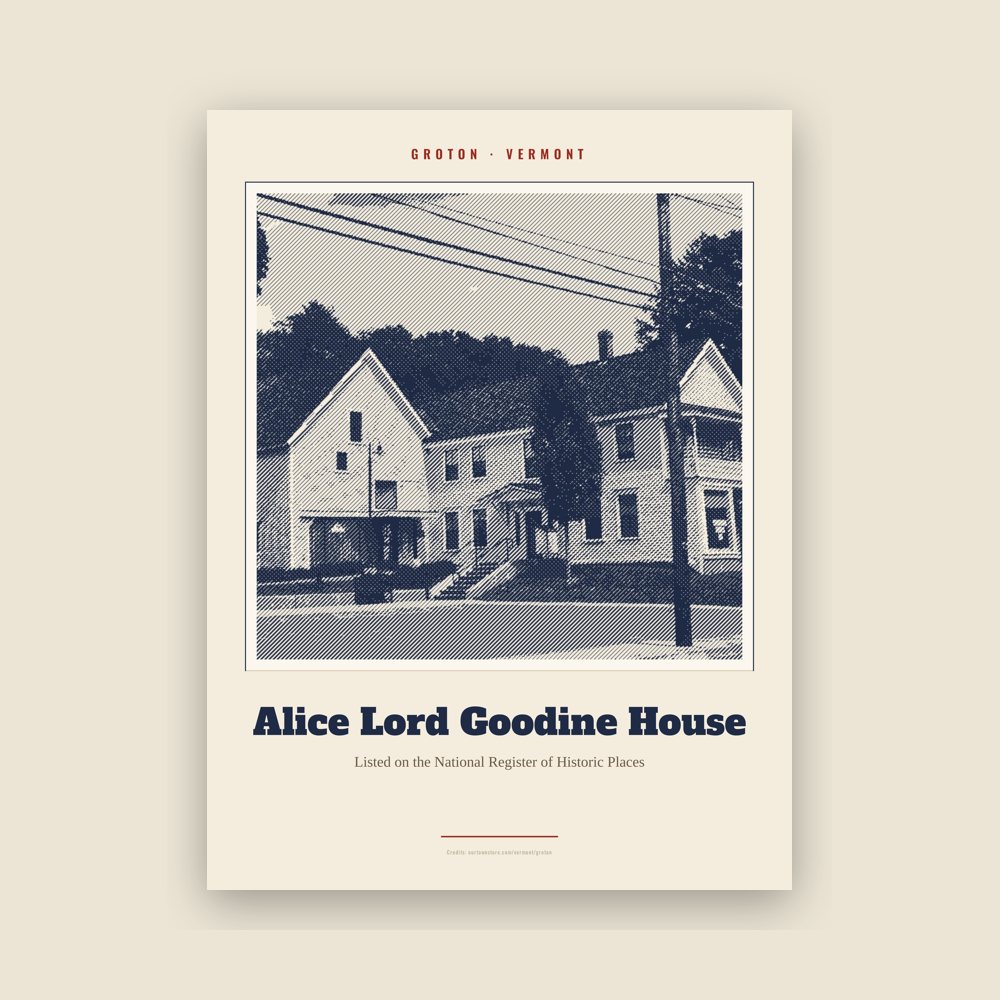 Groton Alice Lord Goodine House Landmark Print