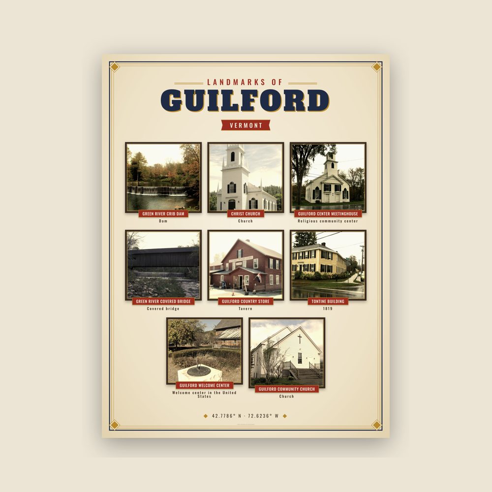 Guilford Landmarks Photo Poster