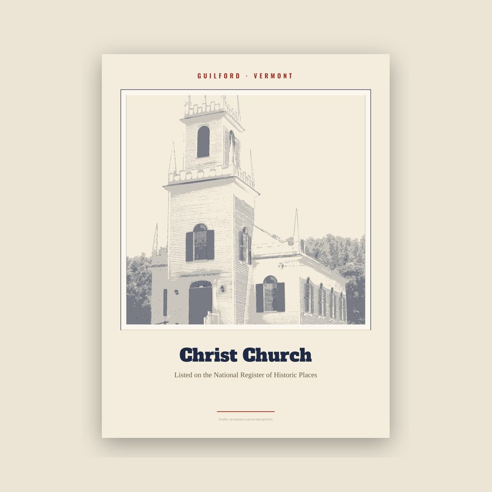 Guilford Christ Church Landmark Print