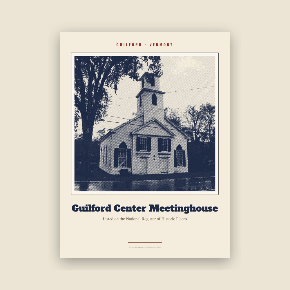 Guilford Guilford Center Meetinghouse Landmark Print