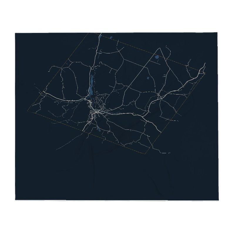 Hardwick Street Map Throw Blanket