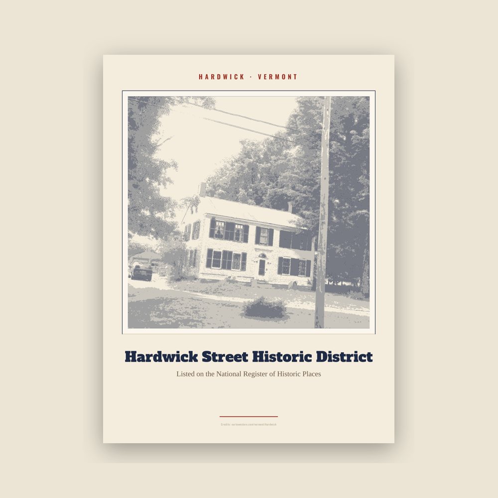 Hardwick Hardwick Street Historic District Landmark Print