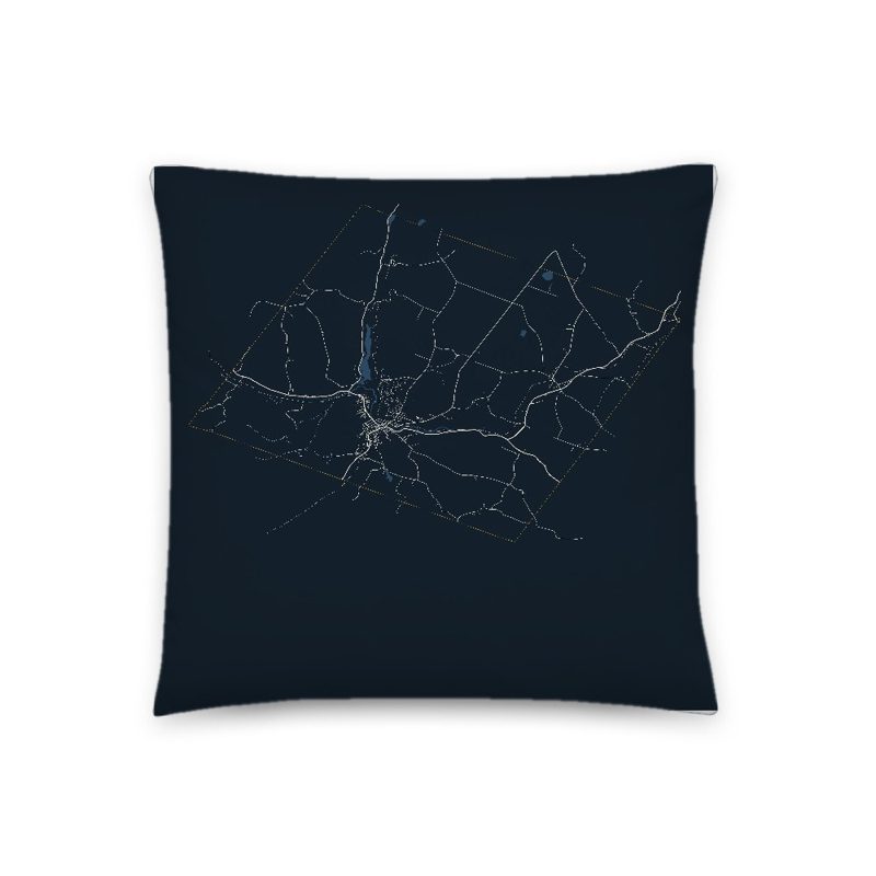 Hardwick Map Throw Pillow