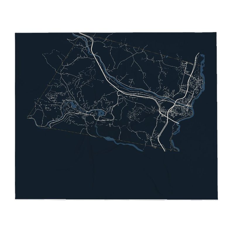 Hartford Street Map Throw Blanket